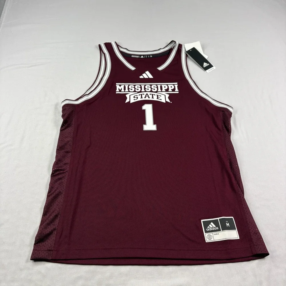 Mississippi State Bulldogs Jersey Mens M Red Adidas Basketball Swingman NCAA NEW